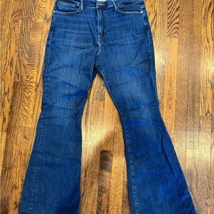 Frame Le High Flare Denim Dark Blue Flare Jeans